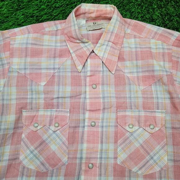 Vintage 70s Dee Cee Pearl Snap Western Shirt Mens M USA Disco Cowboy Sawtooth - Picture 2 of 11